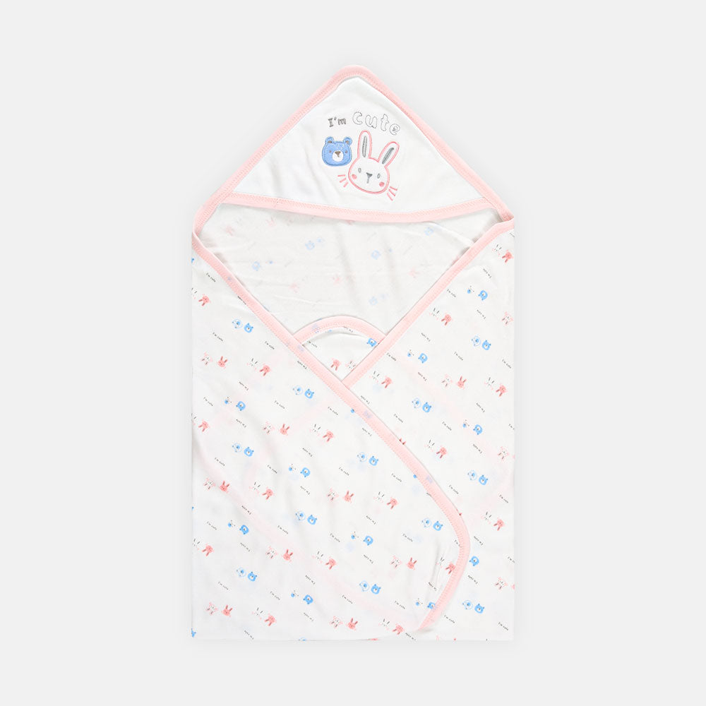 WRAPING SHEET PINK BUNNY AND RED BEAR