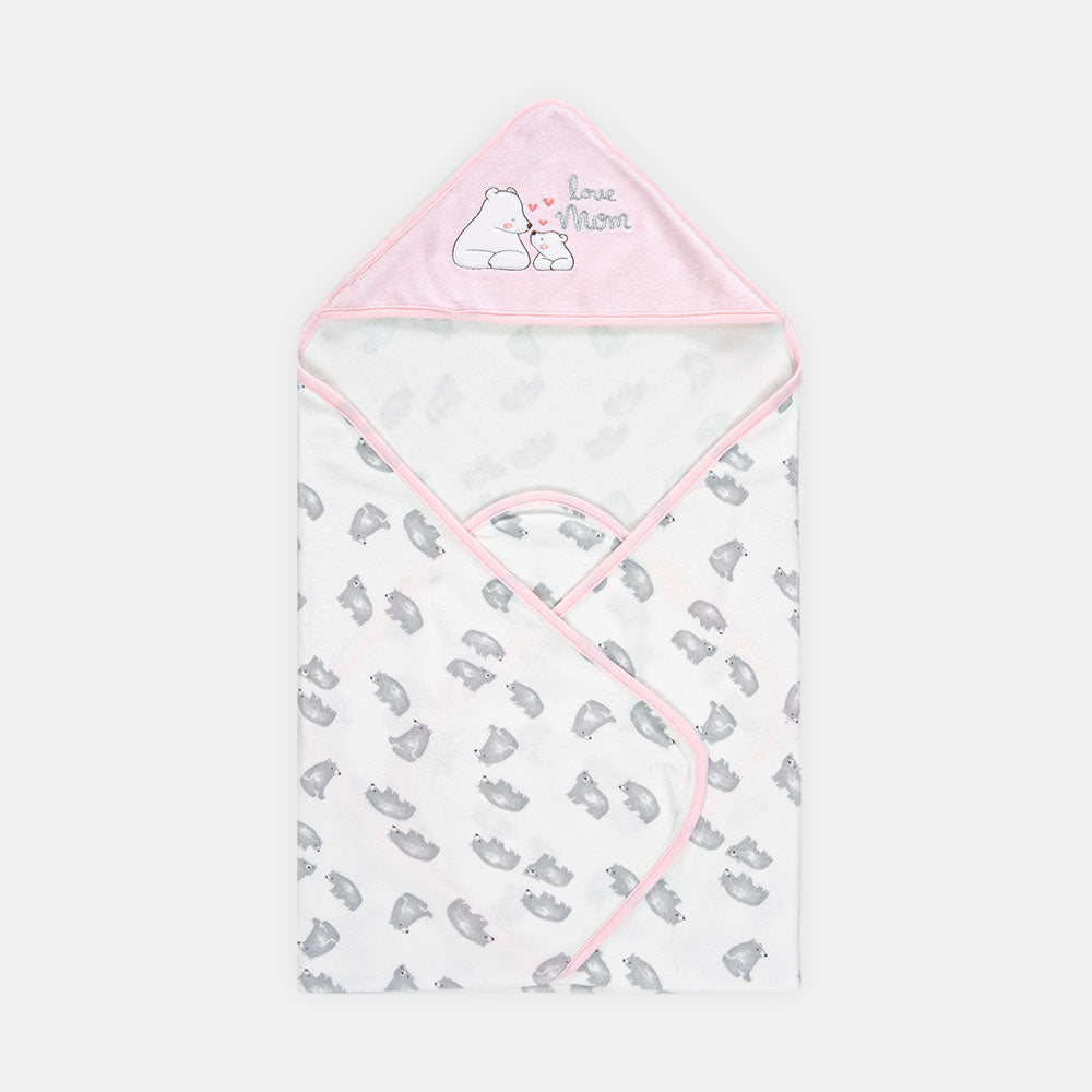 WRAPING SHEET PINK POLAR BEAR
