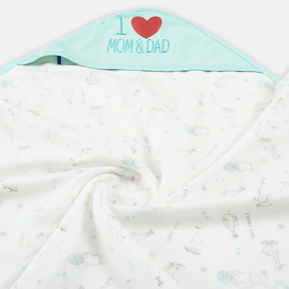 WRAPING SHEET LIGHT SEA GREEN I LOVE MOM & DAD