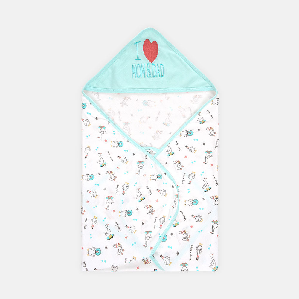 WRAPING SHEET LIGHT SEA GREEN I LOVE MOM & DAD