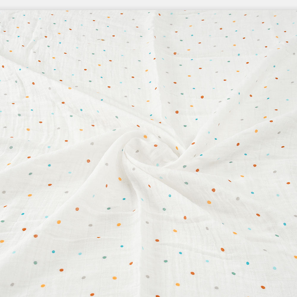 WRAPING SHEET MUSLIN PK-3 WHITE FOREST ANIMAL THEME