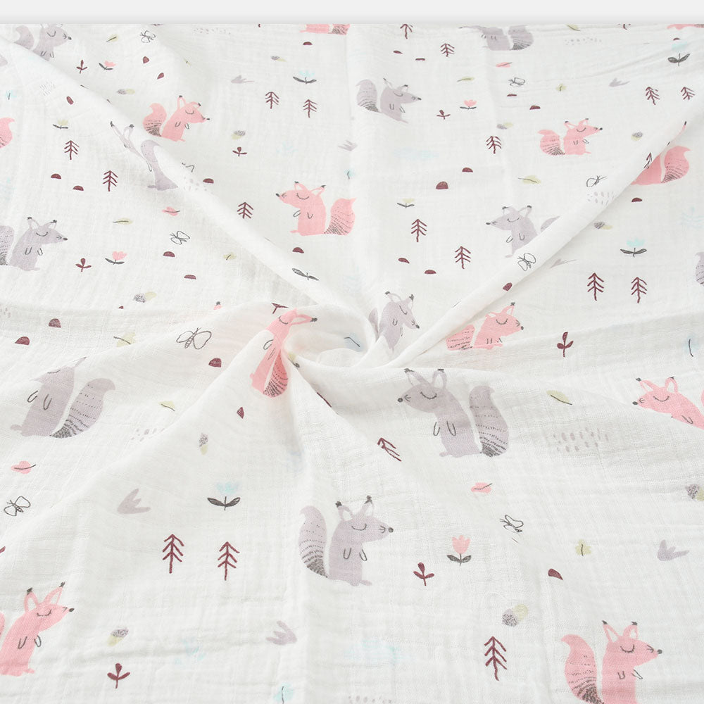 WRAPING SHEET MUSLIN PK-3 PINK FOX