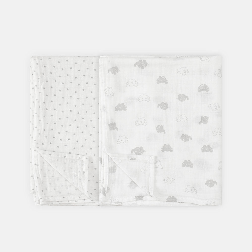 WRAPING SHEET MUSLIN PK-2 WHITE ELEPHANT
