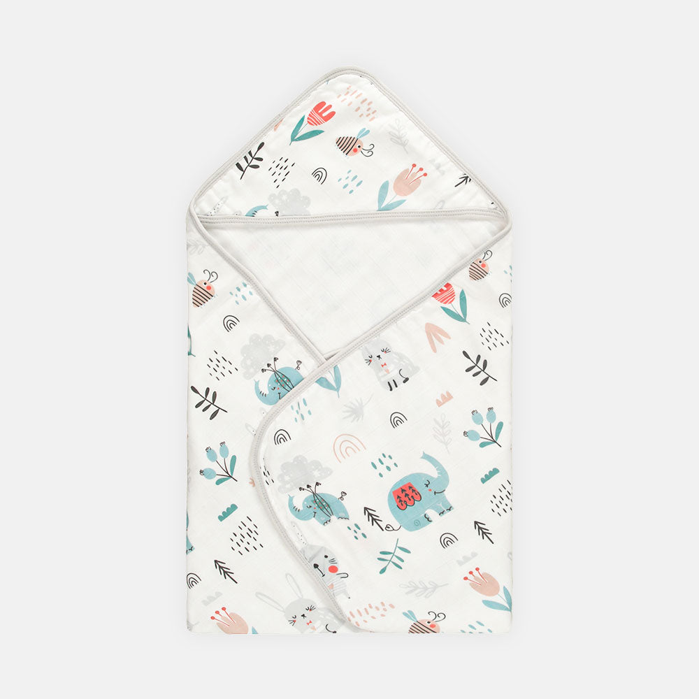 WRAPING SHEET WHITE FOREST THEME HOODED