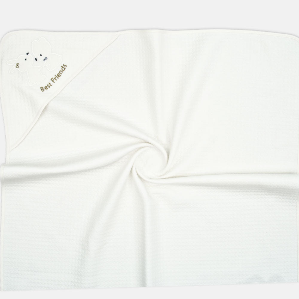 WHITE BUNNY HOODED WRAPPING SHEET