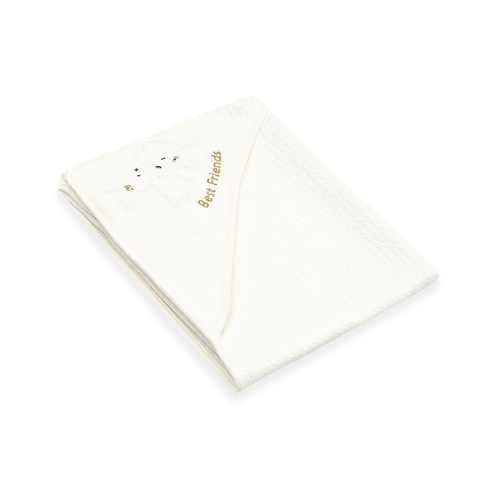 WHITE BUNNY HOODED WRAPPING SHEET