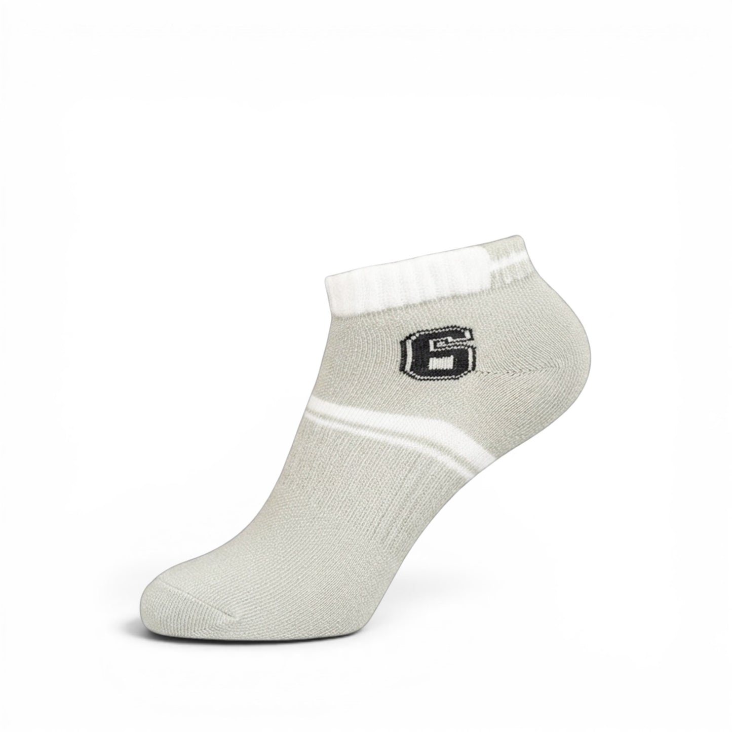 "6" GRAPHIC GREY ANKLE BOY SOCKS