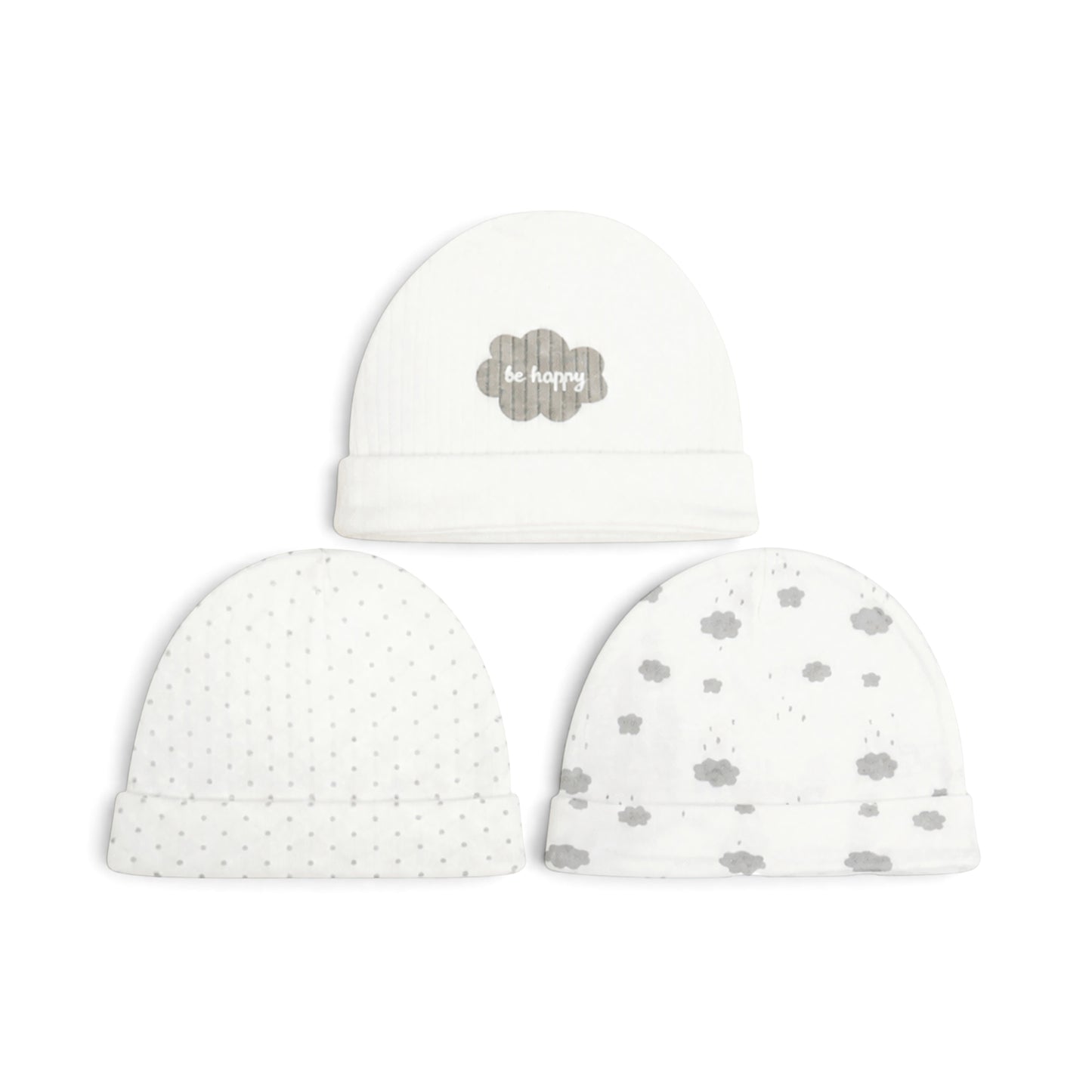 CLOUD-THEMED INFANT BABY CAPS PK-3