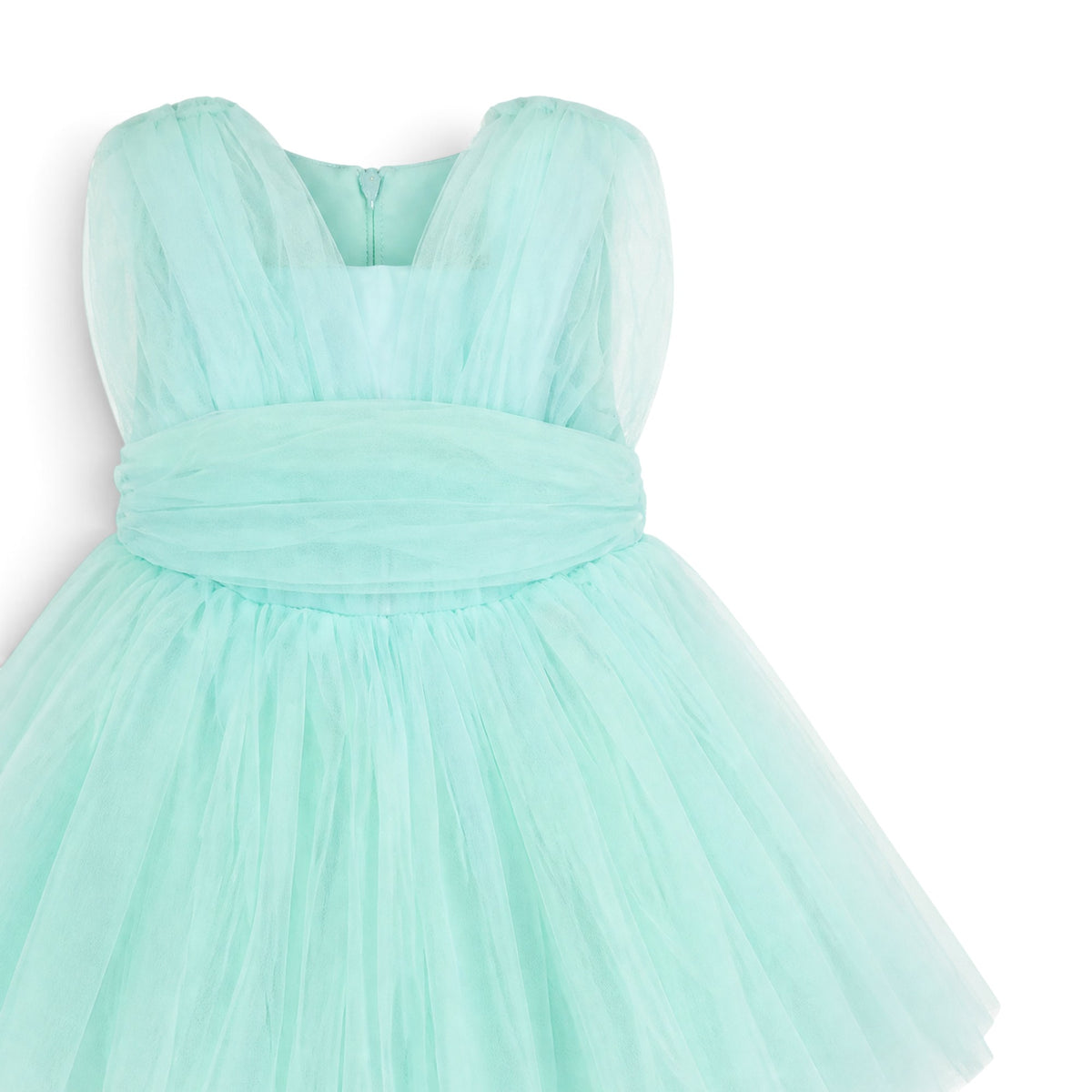 BABY GIRL MINT GREEN TULLE PARTY DRESS WITH HEADBAND