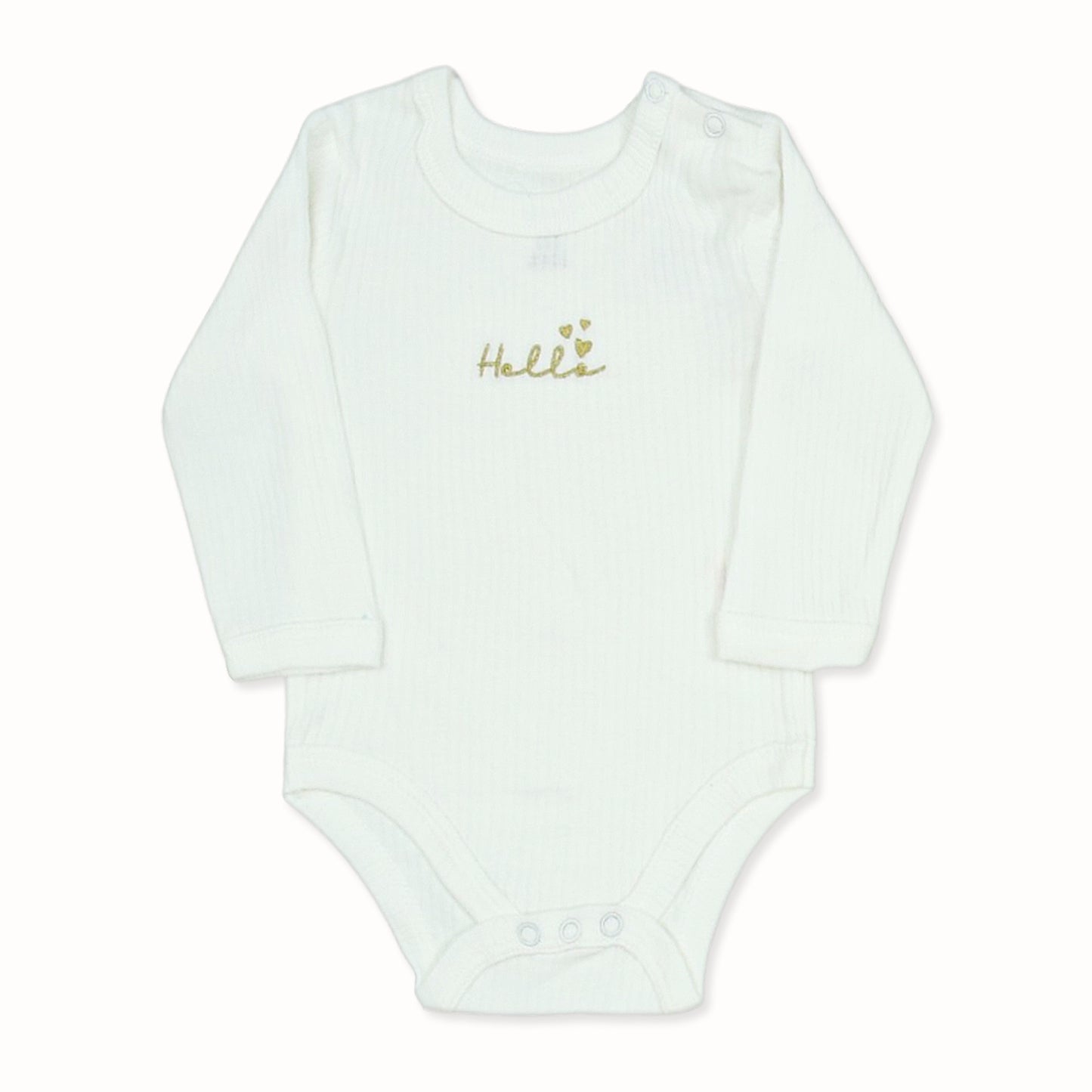 HELLO WORLD 5-PIECE LAYETTE SET (WHITE) GIRL