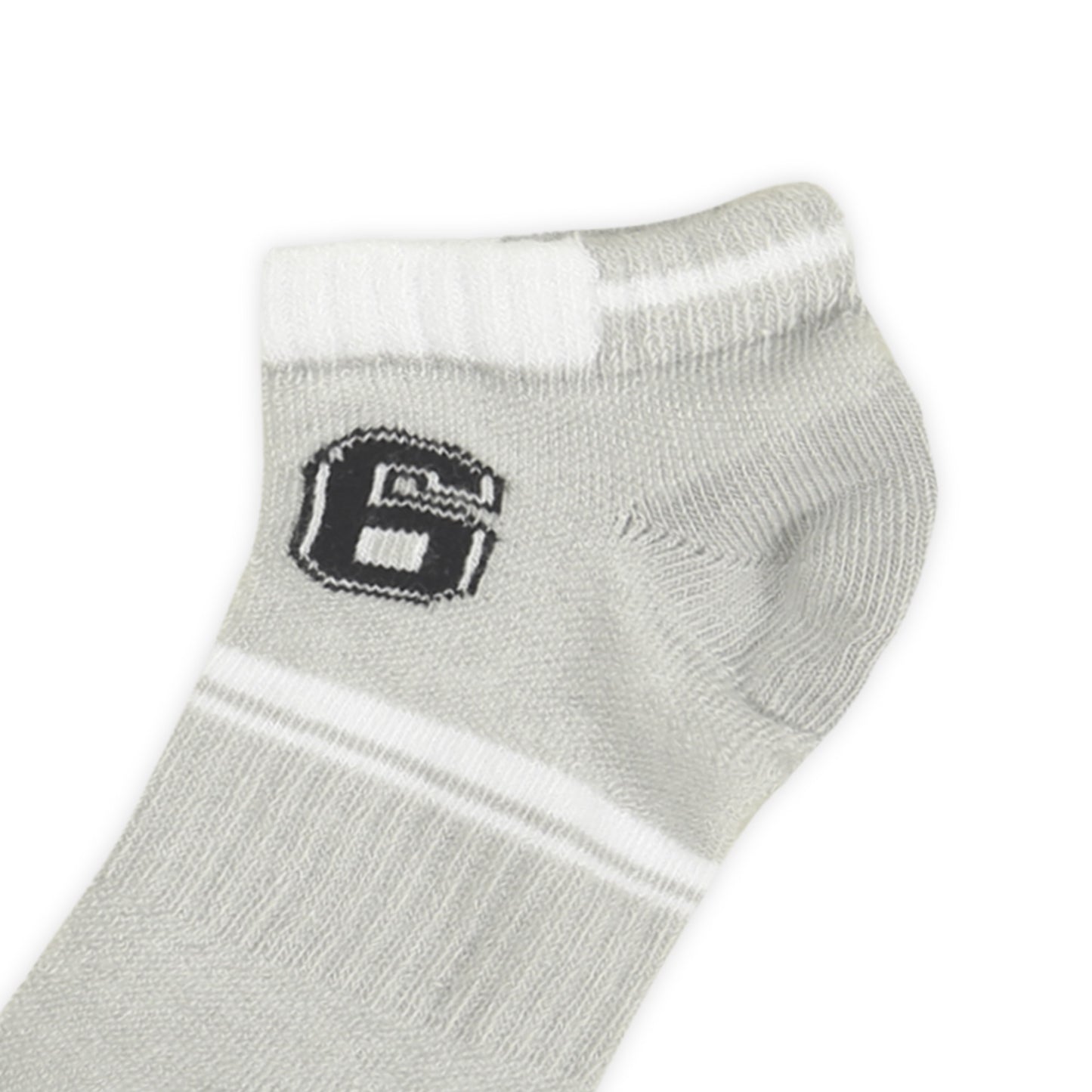 "6" GRAPHIC GREY ANKLE BOY SOCKS
