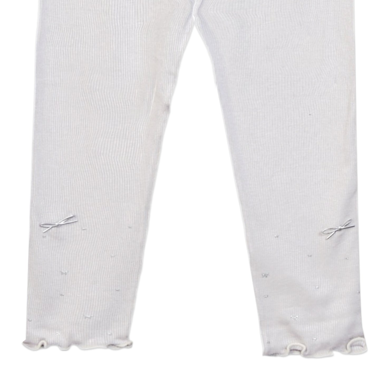 OFF-WHITE RIBBED BOW TROUSERS