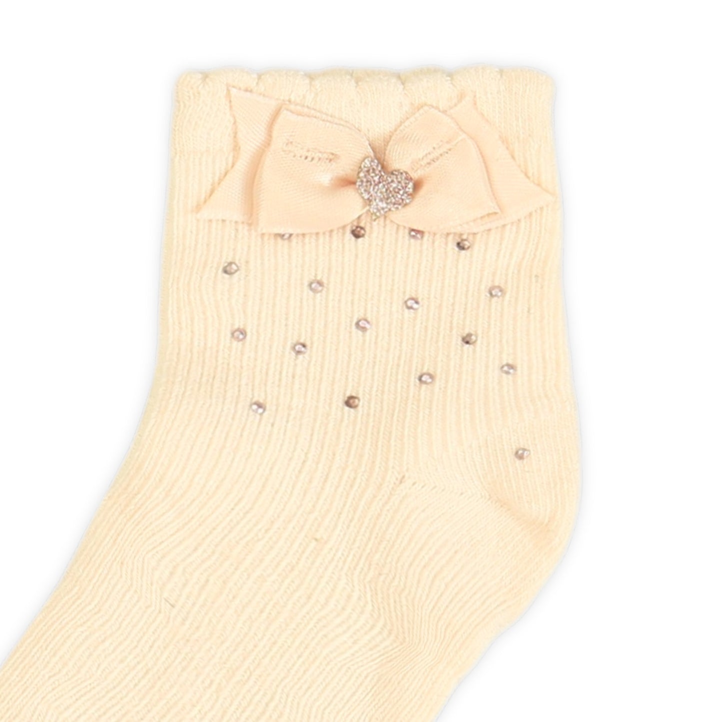 PINK BOW AND STONE GIRL SOCKS