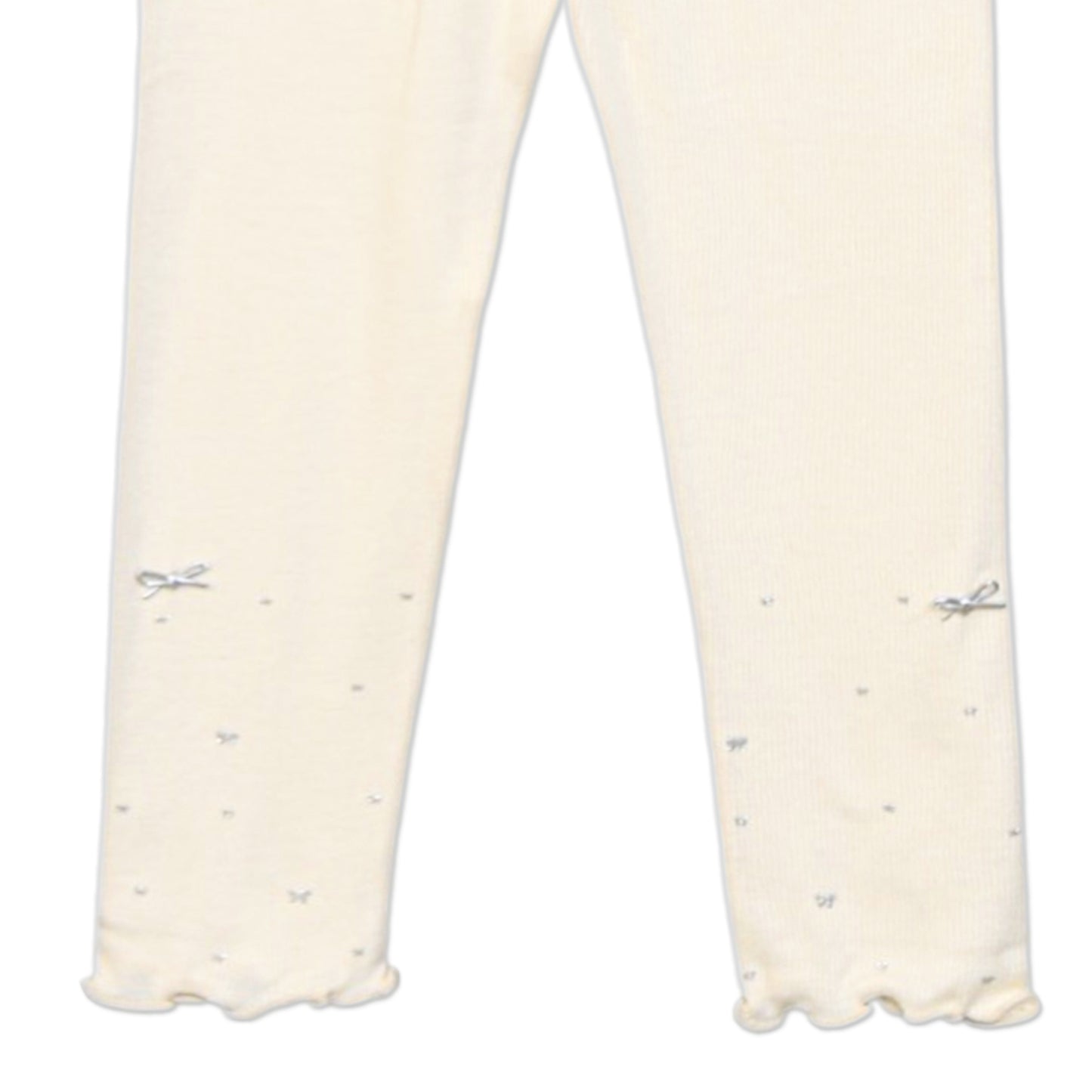 OFF-WHITE RIBBED BOW TROUSERS