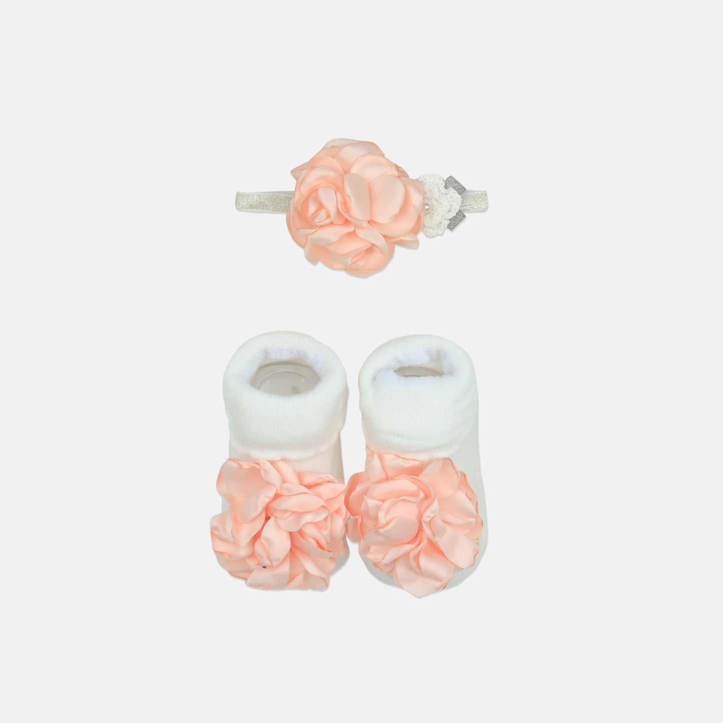 Glitter Rose Set Beanie  And Booties