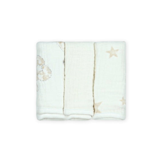 FACE TOWEL MUSLIN PK-3 GOLDEN GALAXY