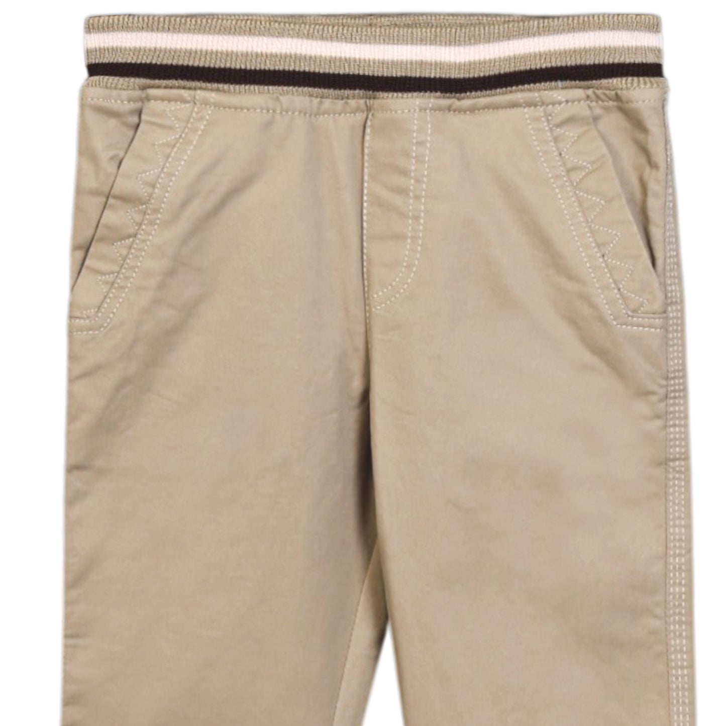 KHAKI STRIPED WAIST PANT