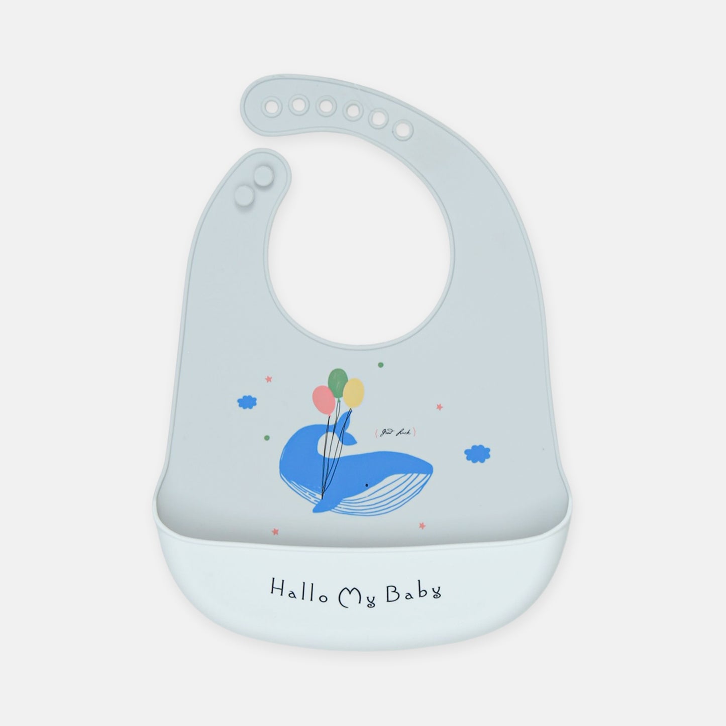 Grey Whale Fun Silicone Bib