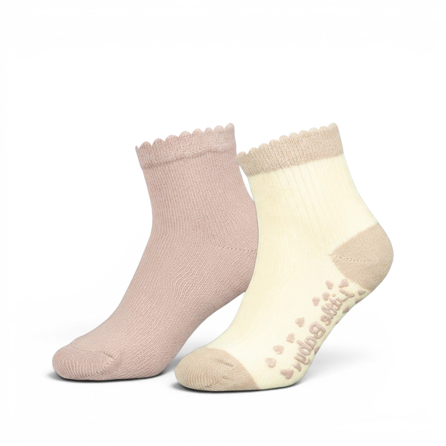 LITTLE BABY PRINTED & RIBBED ANKLE GIRL SOCKS PK-2