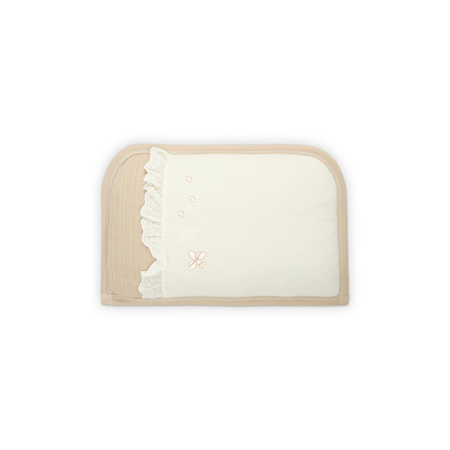 WHITE AND BEIGE EMBROIDERED LACE SLEEPING SET