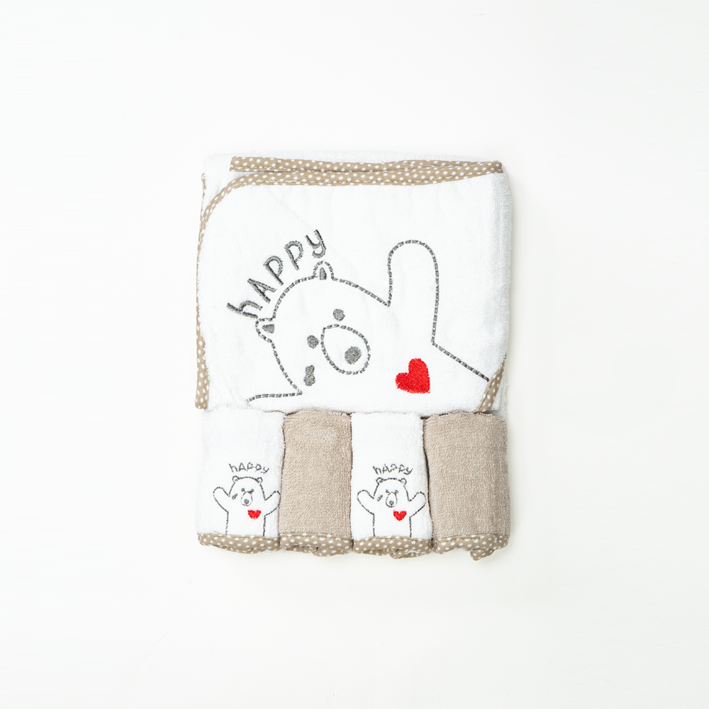 BATH TOWEL & 4 FACE TOWEL