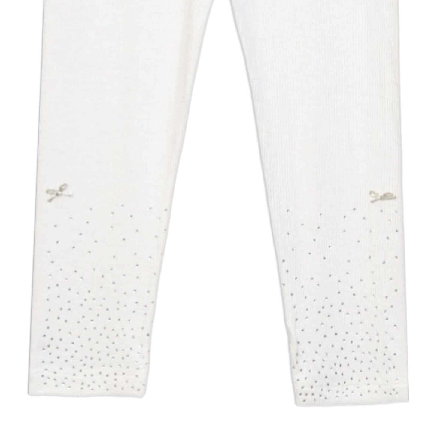 WHITE STUDDED RIBBED TROUSERS