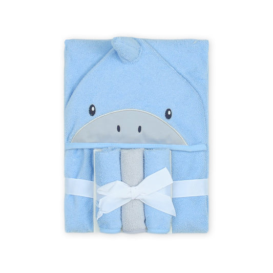 BATH TOWEL & 3 FACE TOWELS SHARKOF A TIME BATH SET