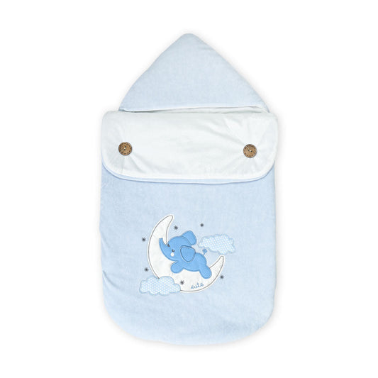 CARRY NEST BLUE PLUSH ELEPHANT & MOON BOY