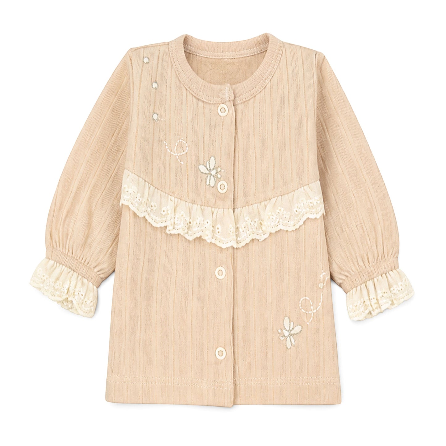 BEIGE LACE-TRIMMED BUTTERFLY BABY GIRL GIFT SET