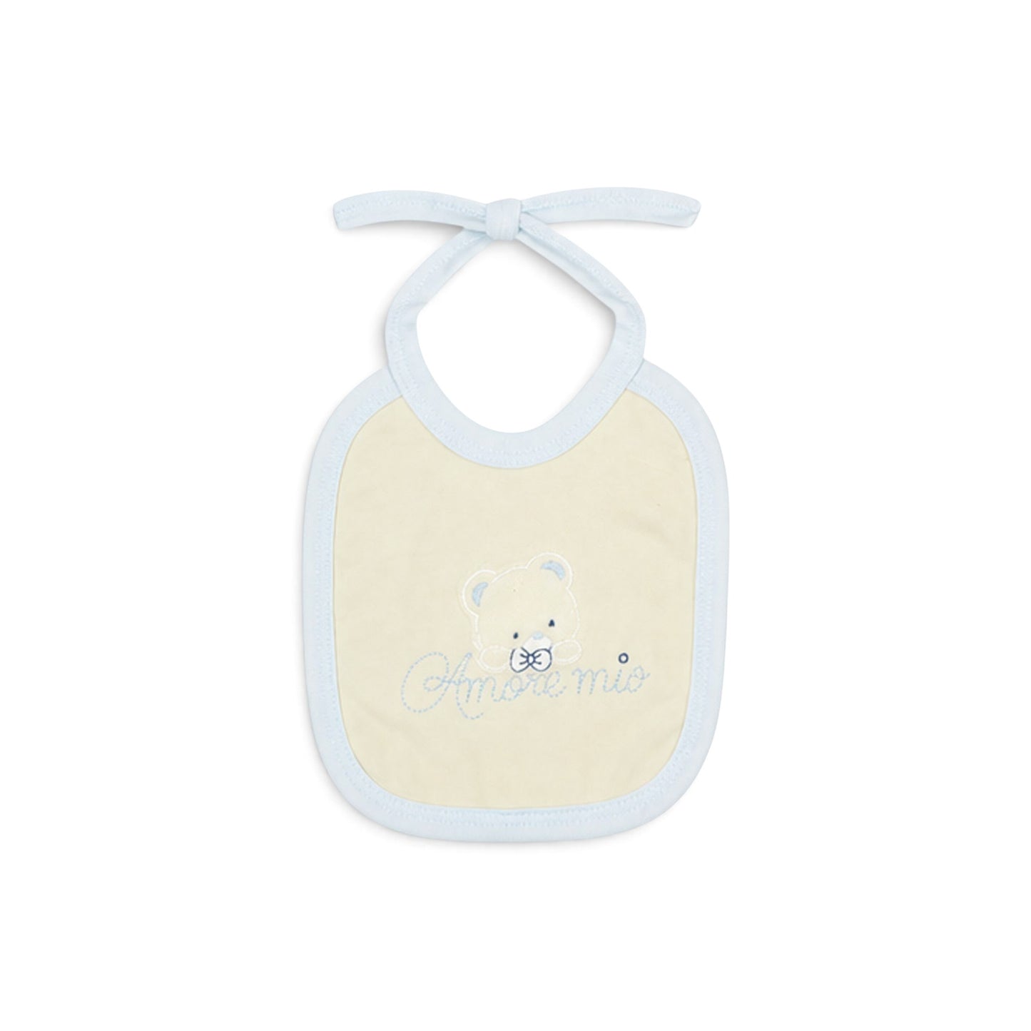 CREAM AND BLUE "AMORE MIO" BEAR BABY BOY GIFT SET