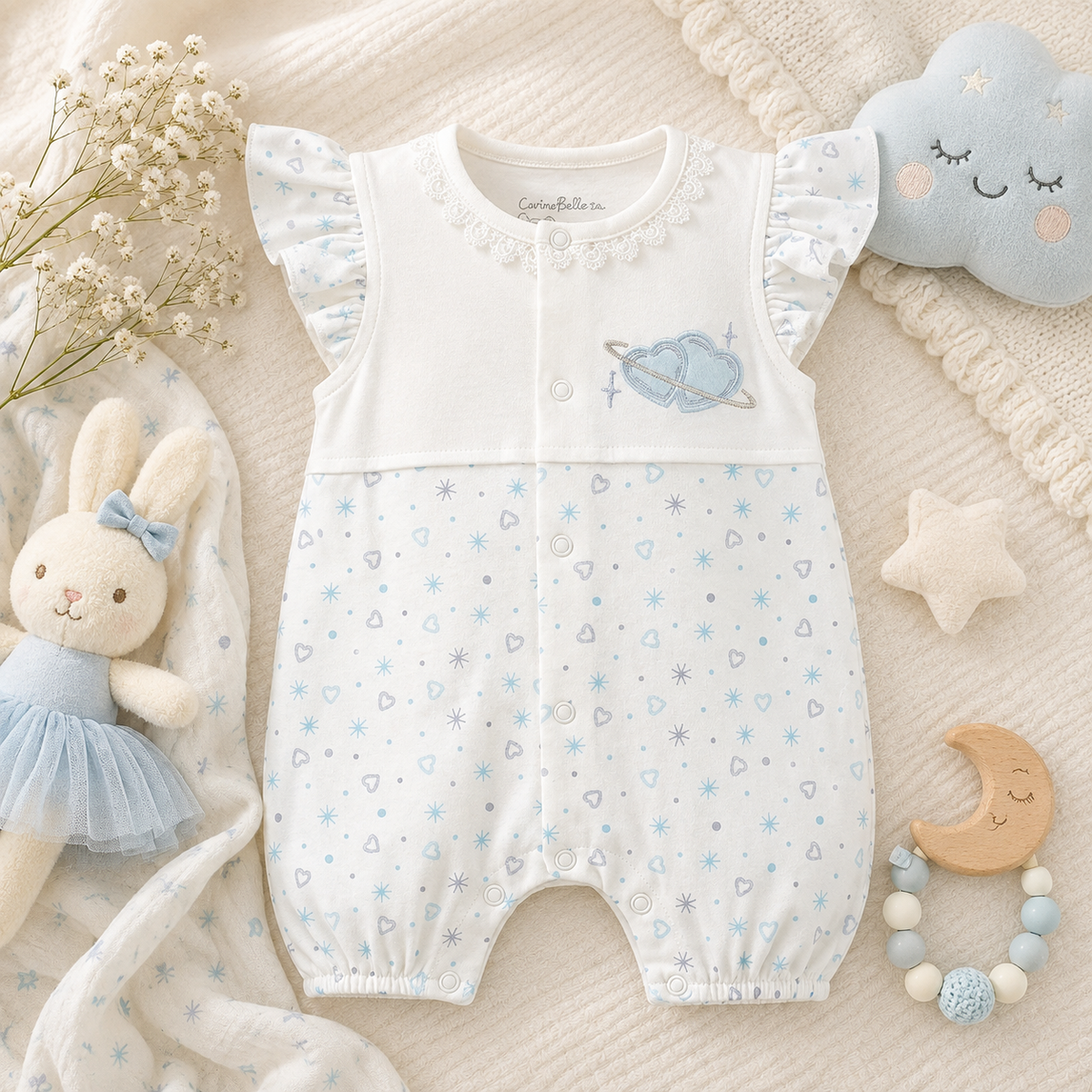 BABY GIRL HEART & SPARKLE ROMPER