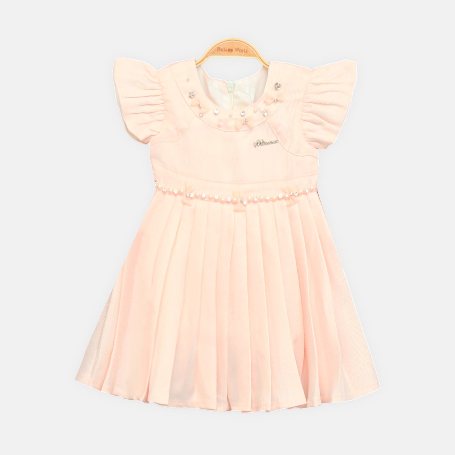 Peach Pleated Frock