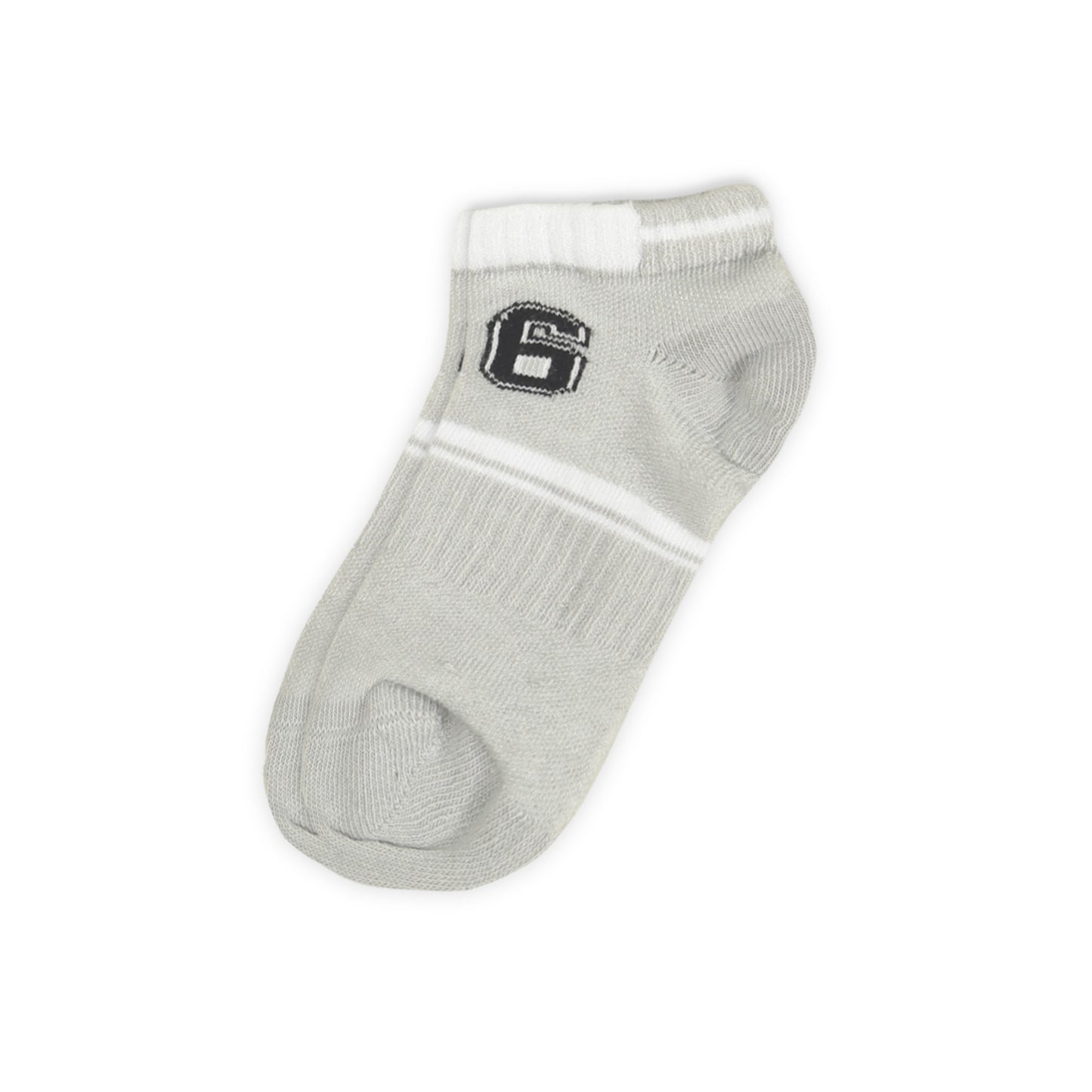 "6" GRAPHIC GREY ANKLE BOY SOCKS