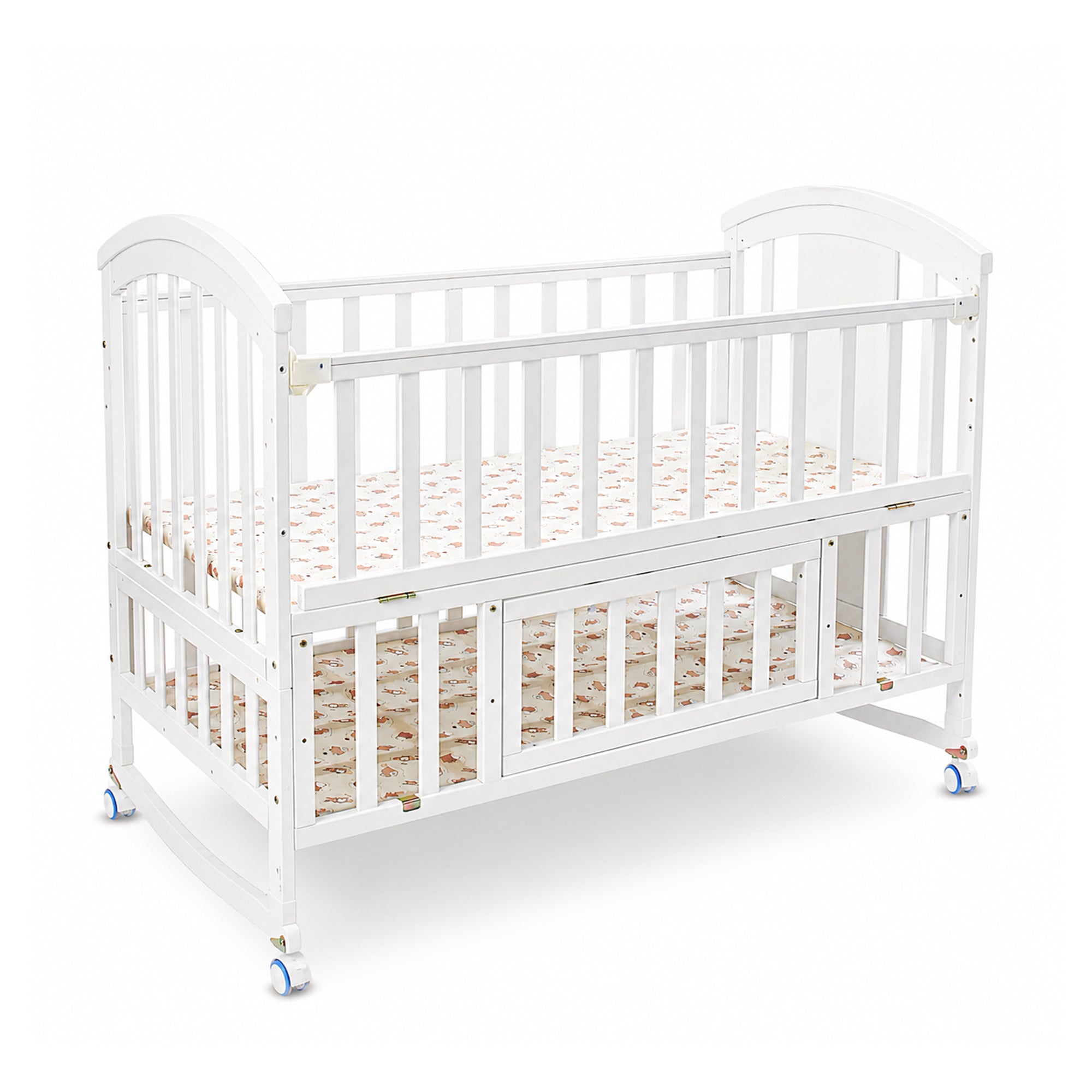 BABY WOODEN COT WHITE COZY DREAMER CONVERTIBLE