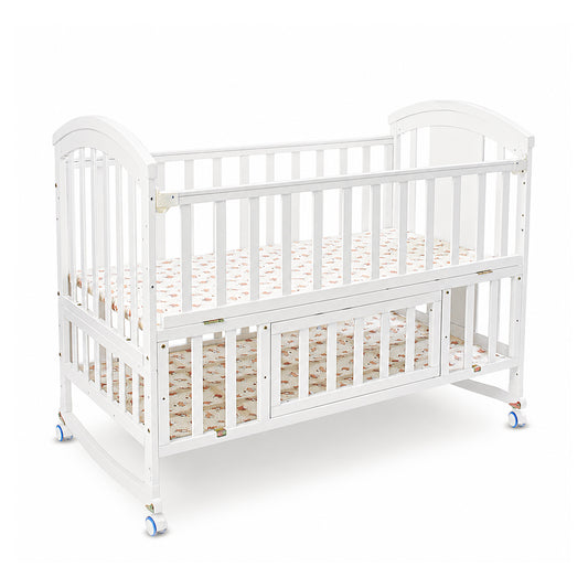 BABY WOODEN COT WHITE COZY DREAMER CONVERTIBLE