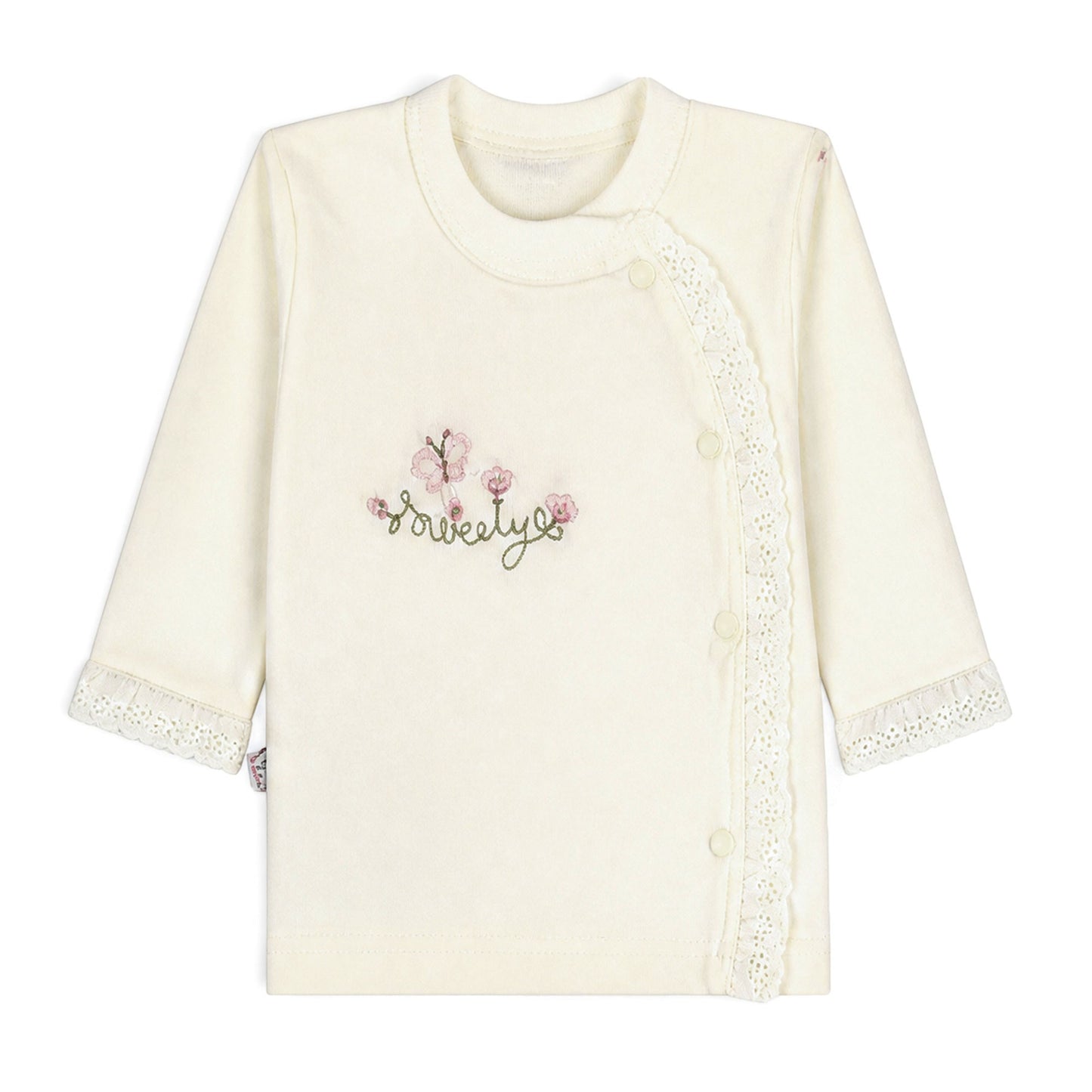 CREAM RUFFLED-ACCENT BABY GIRL GIFT SET
