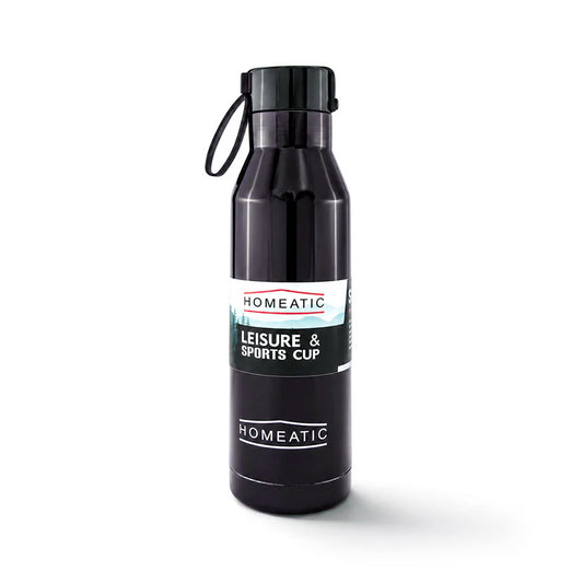 HOMEATIC STEEL WATER BOTTLE - 500ML BLACK