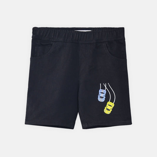 BOY SHORT BLACK CAR PRINT