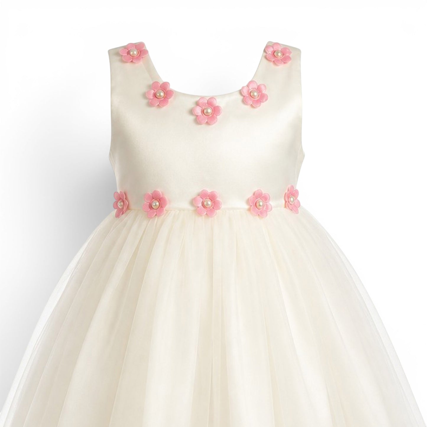 WHITE FLORAL BABY GIRL FANCY FROCK GIFT SET