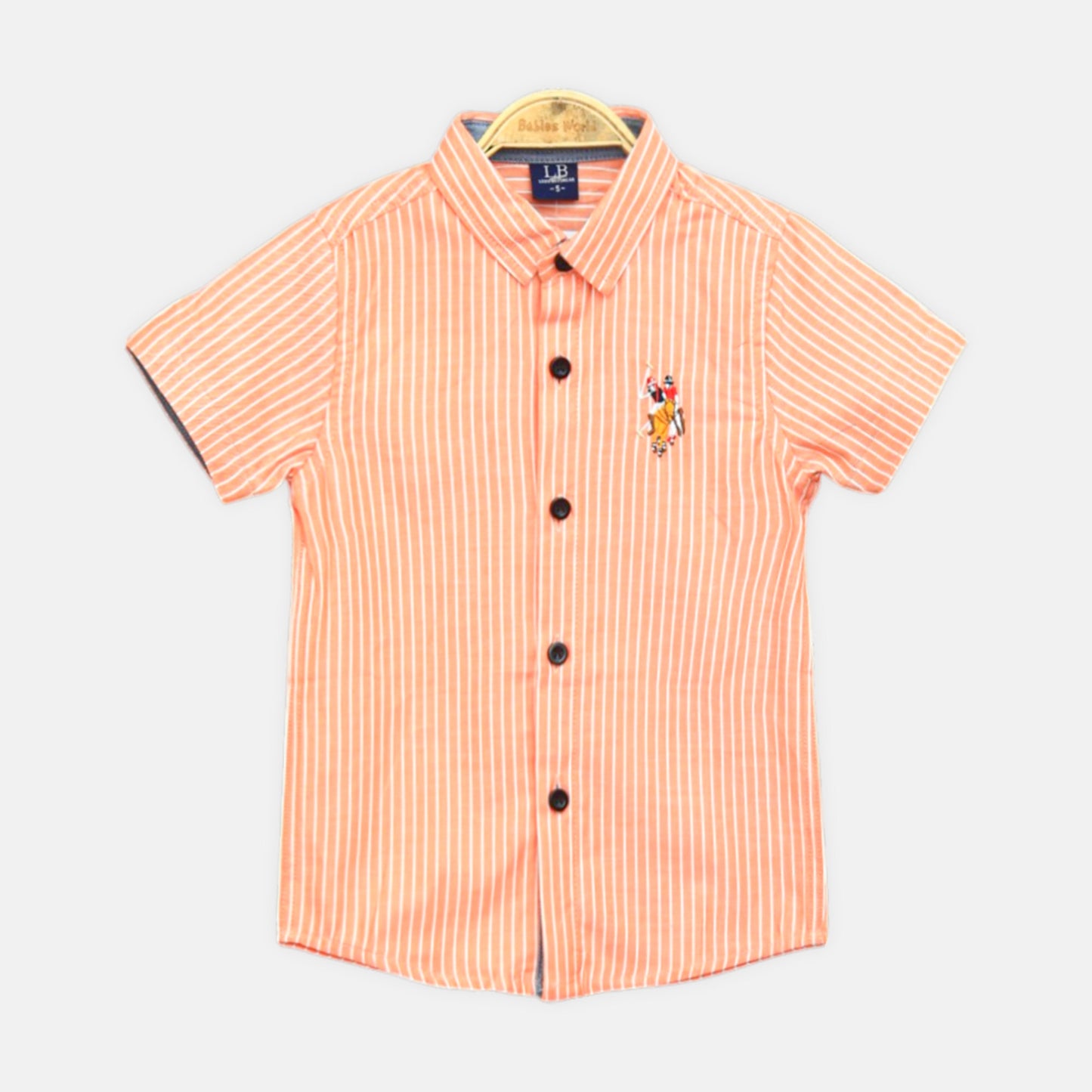 Orange Striped Stretch Shirt