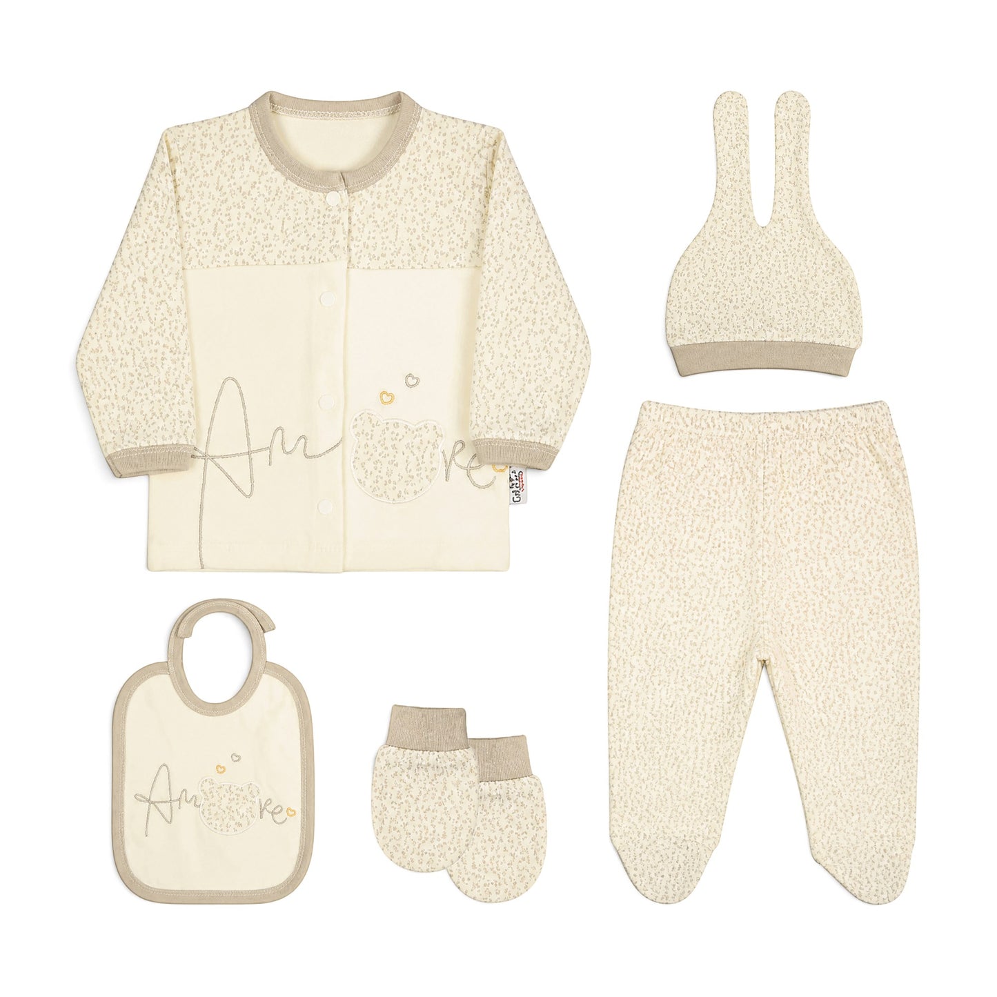 BEIGE "AMORE" BEAR BABY BOY GIFT SET