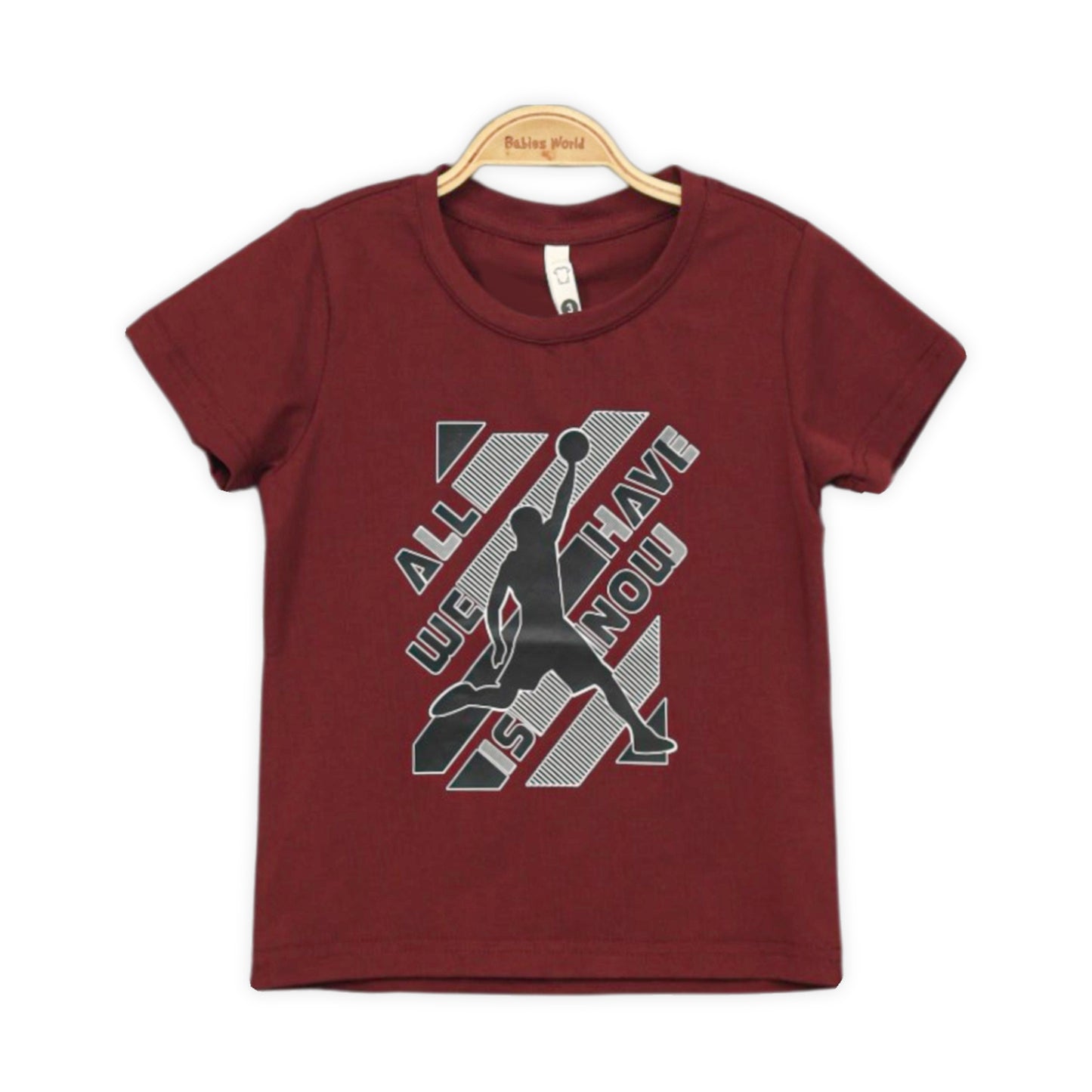 MAROON ACTIVE MOTTO TEE