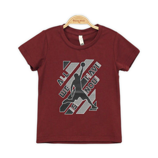 MAROON ACTIVE MOTTO TEE