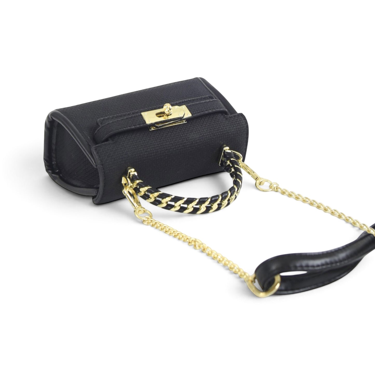 Sophisticated Black Chain-Handle Mini Bag
