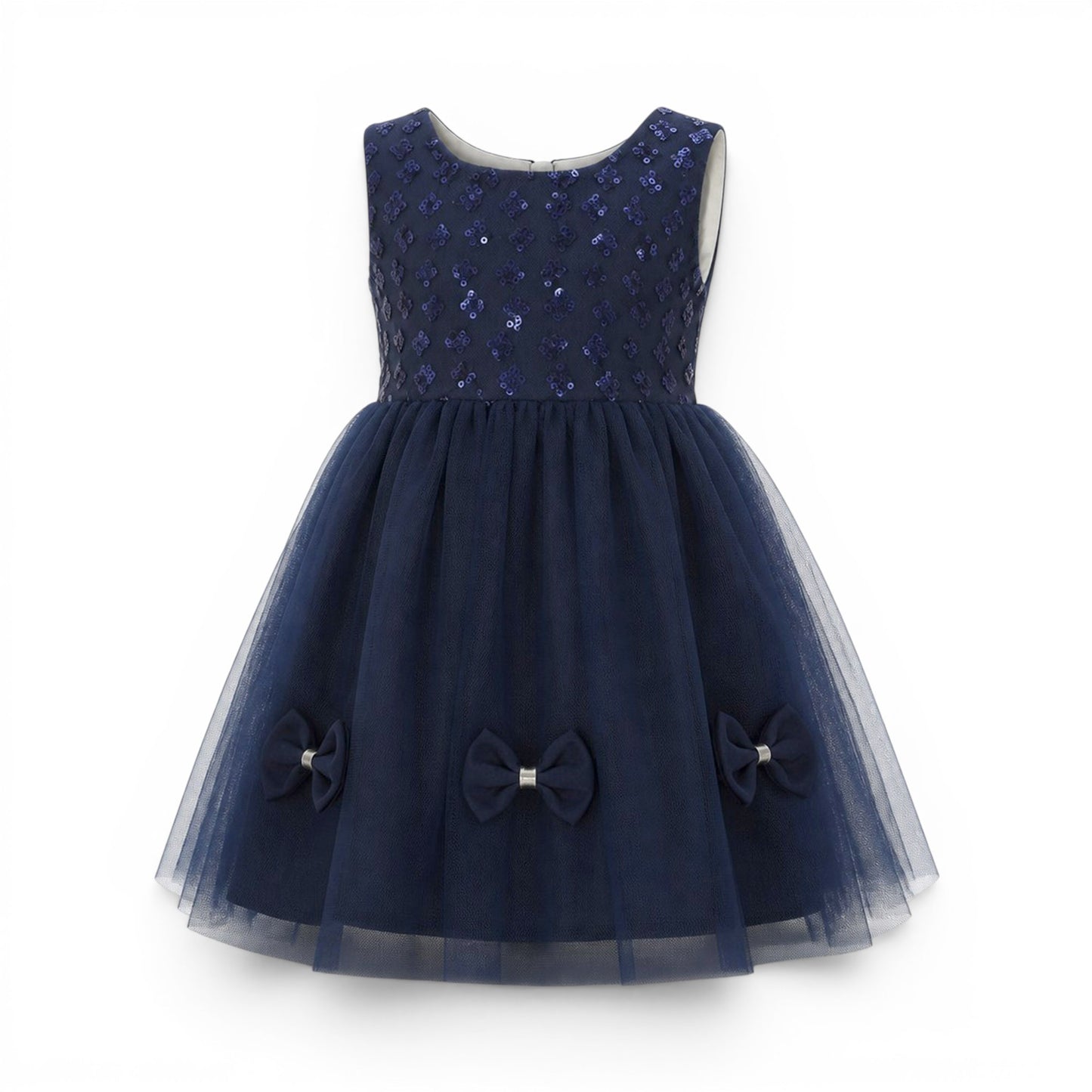 NAVY BLUE BABY GIRL FANCY FROCK GIFT SET