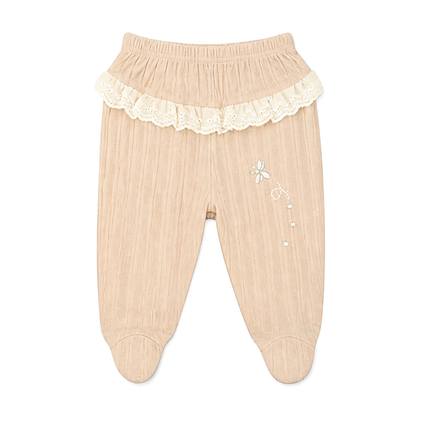 BEIGE LACE-TRIMMED BUTTERFLY BABY GIRL GIFT SET