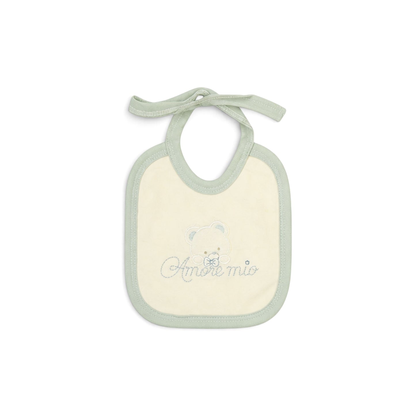 CREAM AND SAGE GREEN "AMORE MIO" BEAR BABY BOY GIFT SET