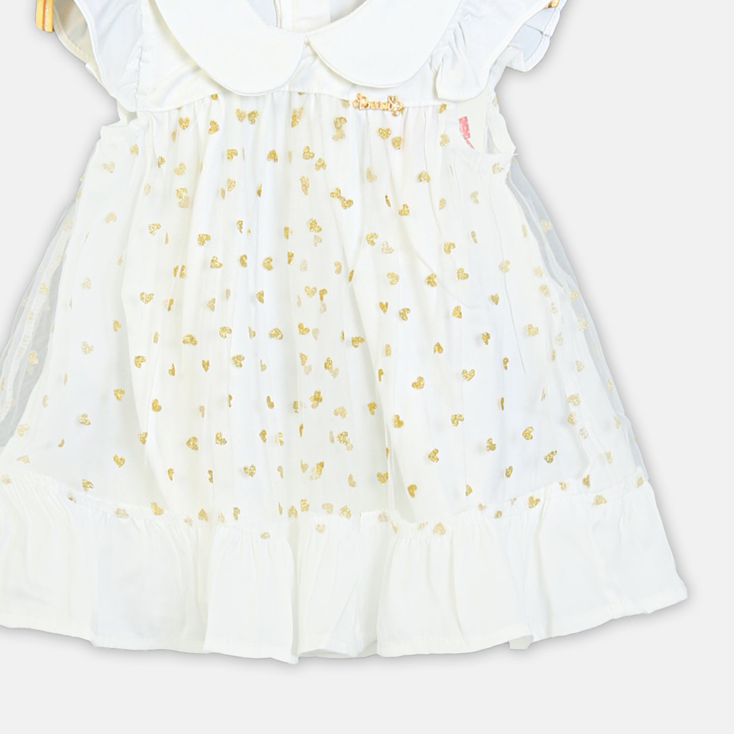 White Heart-Print Party Top