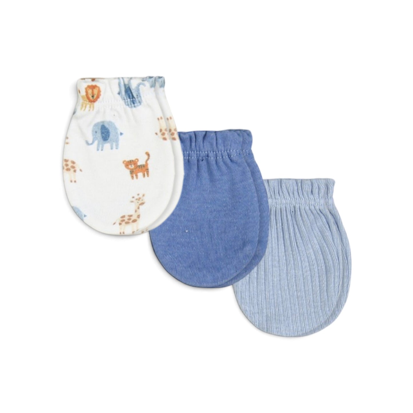 SAFARI ANIMAL & BLUE MITTENS PK-3