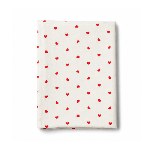 MUSLIN WRAPPING SHEET - RED HEARTS